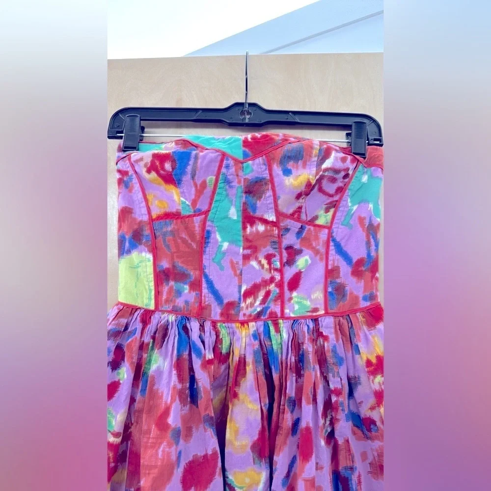 Aryn K "Hyperspace" Strapless Mini Dress | Red & Lavender Multi - Picture 5 of 11